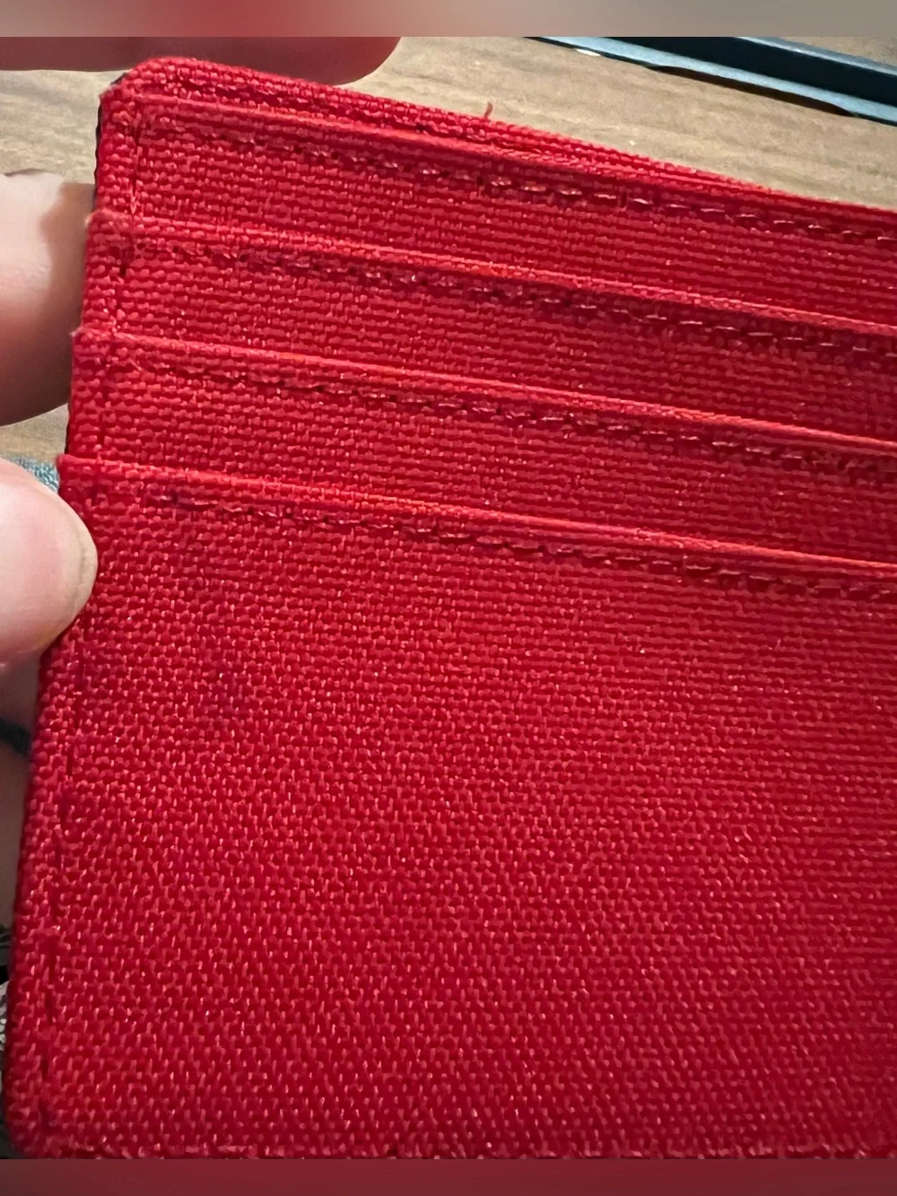 Herschel Supply Co. Original Canvas Roy RFID Bifold Navy Wallet Red Interior
